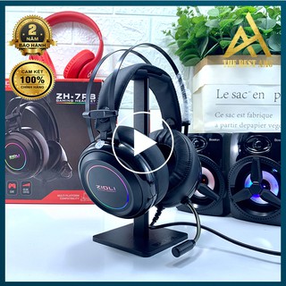 Tai Nghe Máy Tính Có Mic Gaming Led Rgb Headphone Chụp Tai Laptop Zidli ZH7 RB Nghe Nhạc Chơi Game Có Dây