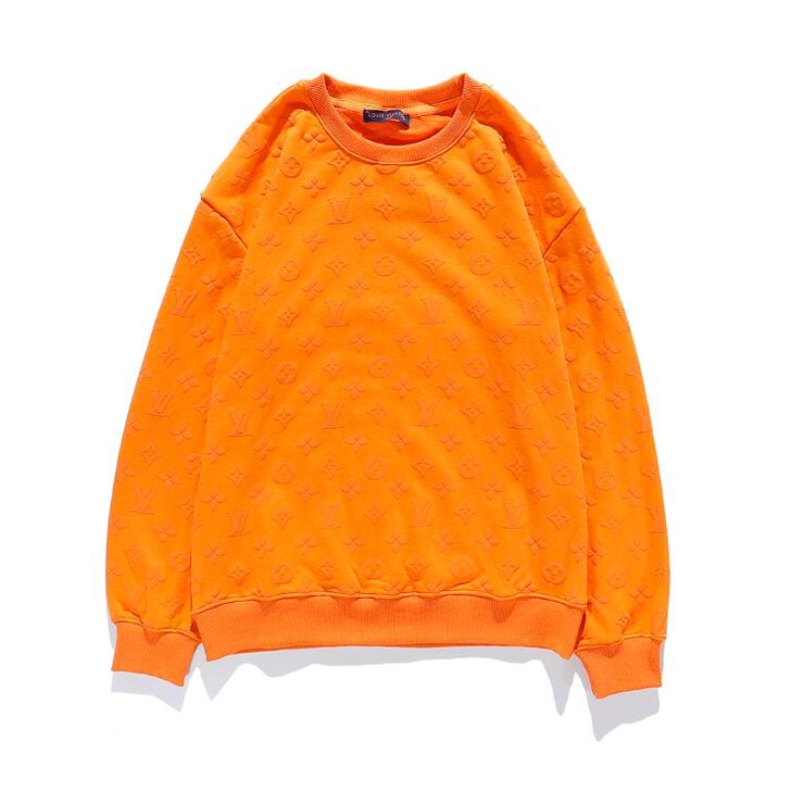 Áo Sweater cotton Cổ Tròn In Họa Tiết LV Thời Trang Cho Nam Nữ