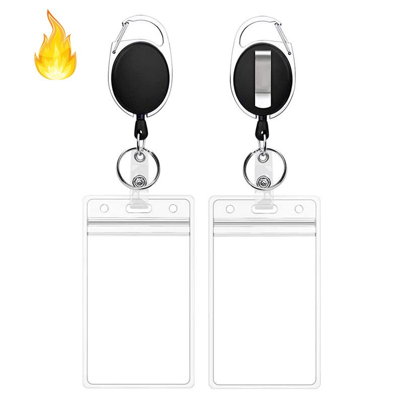 Set 2 Dây Móc Kẹp Thẻ ID / Thẻ ID Có Thể Thu Gọn Tiện Lợi
