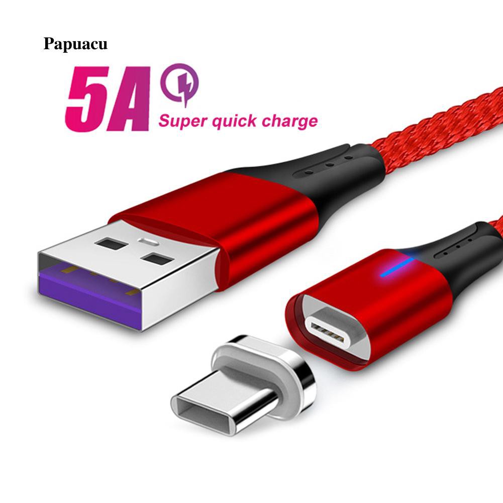 Dây cáp sạc dữ liệu micro USB loại C 5A hỗ trợ sạc nhanh có nam châm