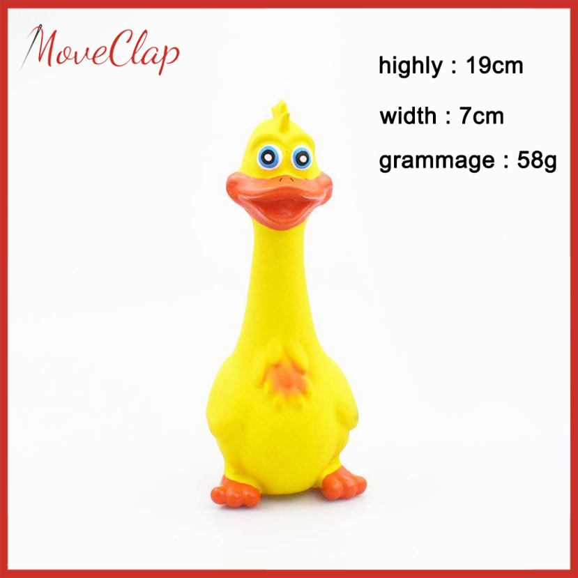 MoveClap Rubber Chicken Screaming Shrilling Puppy Chewing Squeeze Yellow 19x7cm