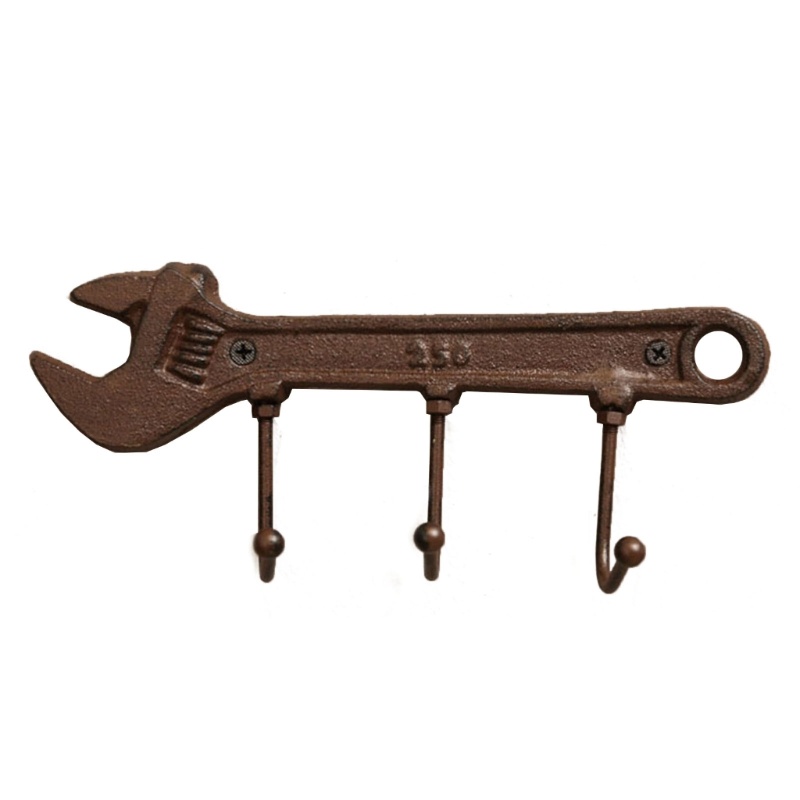 Móc Treo Đồ Gắn Tường Bằng Sắt Hình Cờ Lê Phong Cách Vintage