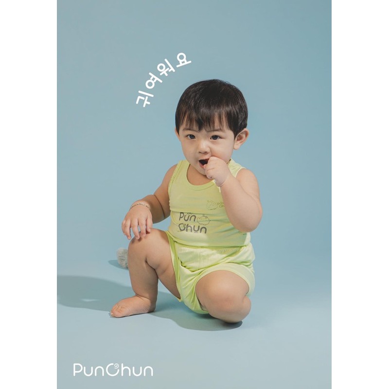 BỘ BA LỖ, SÁT NÁCH PUNCHUN CHO BÉ (6M-5Y) CHẤT COTTON MỀM MÁT, MÀU SẮC ĐẸP