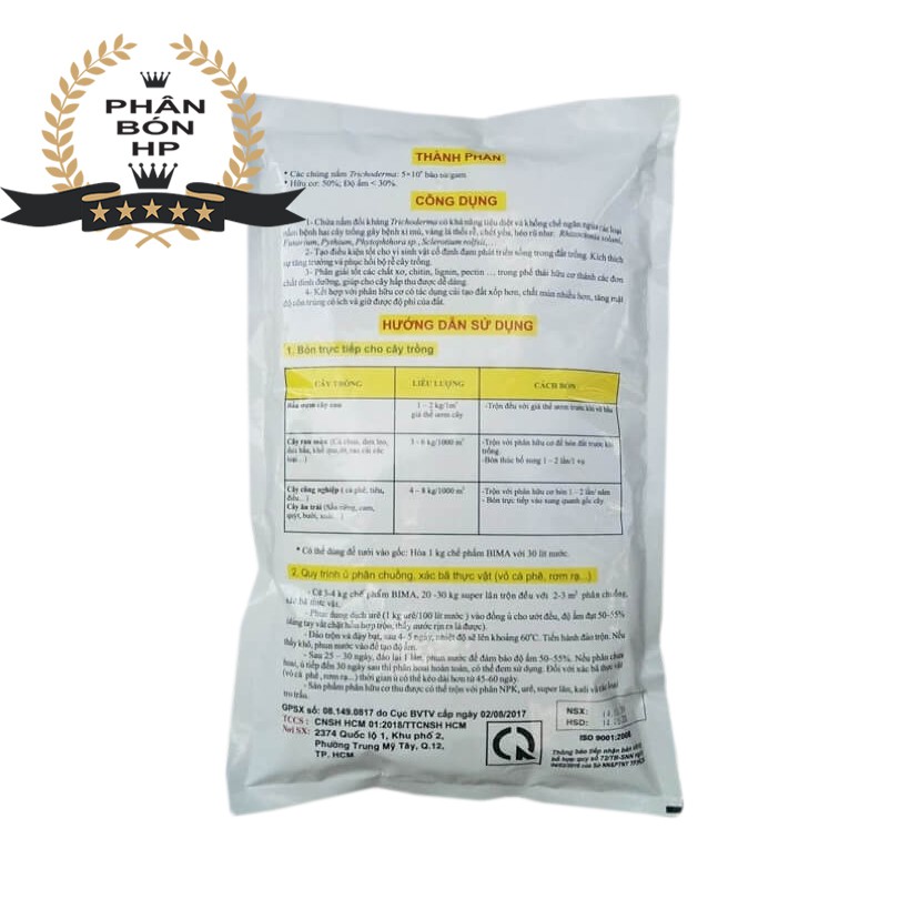 BIMA NẤM ĐỐI KHÁNG TRICHODERMA CỦA TRUNG TÂM CÔNG NGHỆ SINH HỌC TP.HCM (1Kg)