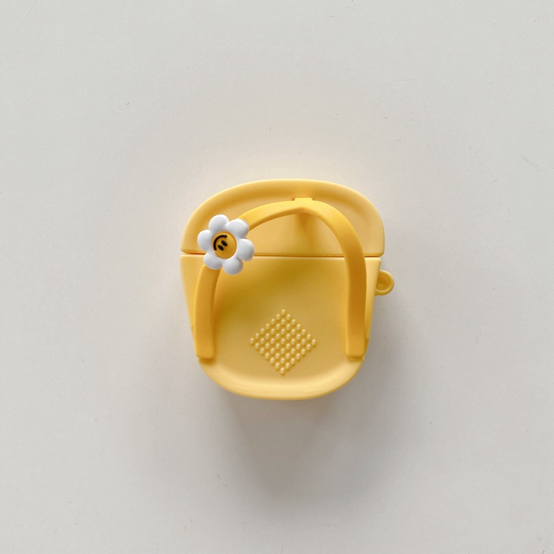 Vỏ Bảo Vệ Hộp Sạc Tai Nghe Airpods 3 Pro 2 1 3D Bằng Silicon Hình Dép Hoa Cúc Độc Đáo Dễ Thương Chống Rơi