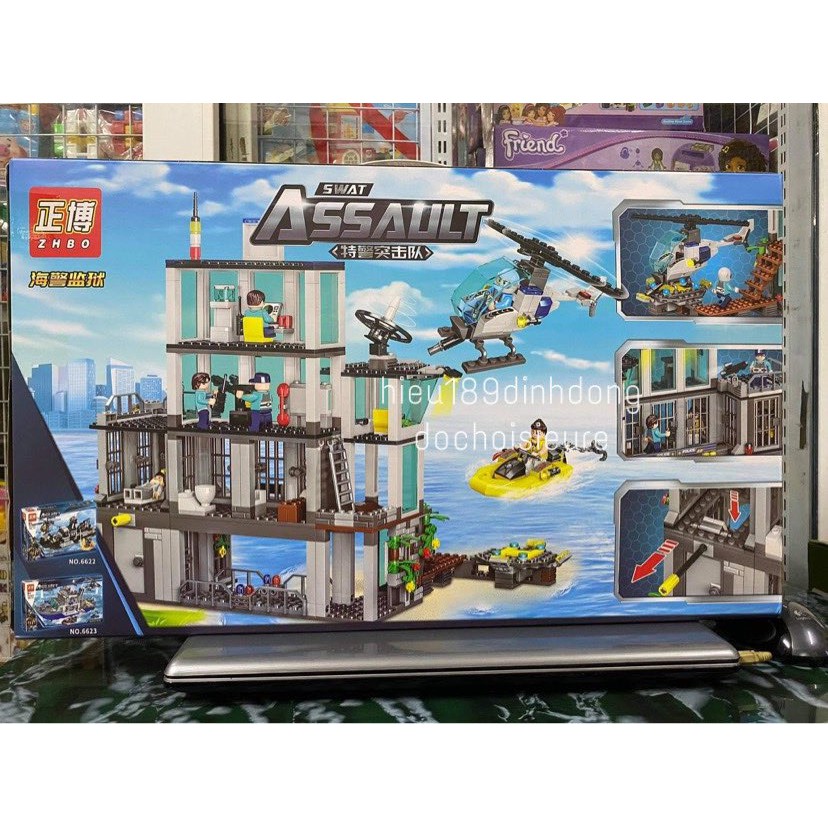 Lắp ráp xếp hình non Lego City 6625 : Trụ sở cảnh sát trên biển 835 mảnh.