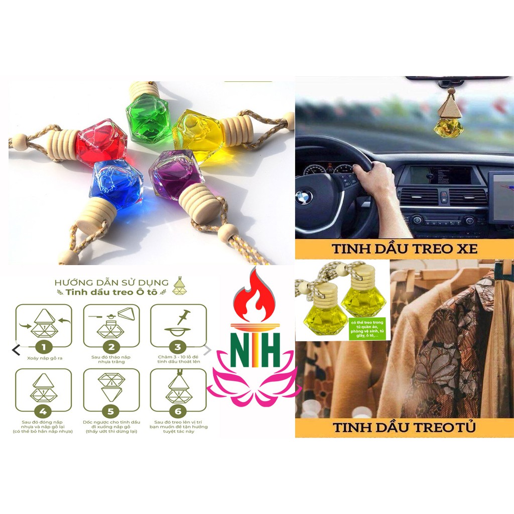 Dây treo tinh dầu sả chanh trong ô tô, tủ quần áo, phòng vệ sinh,... khử mùi, thơm phòng