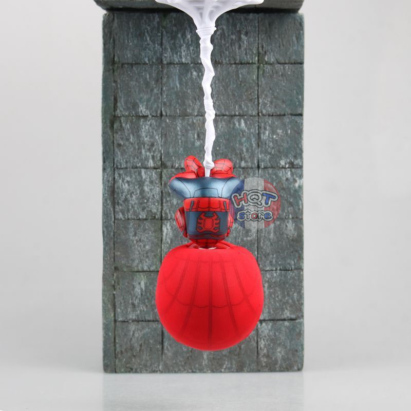 Mô hình Spider Man Chibi đu tơ nhện đầu lắc lư