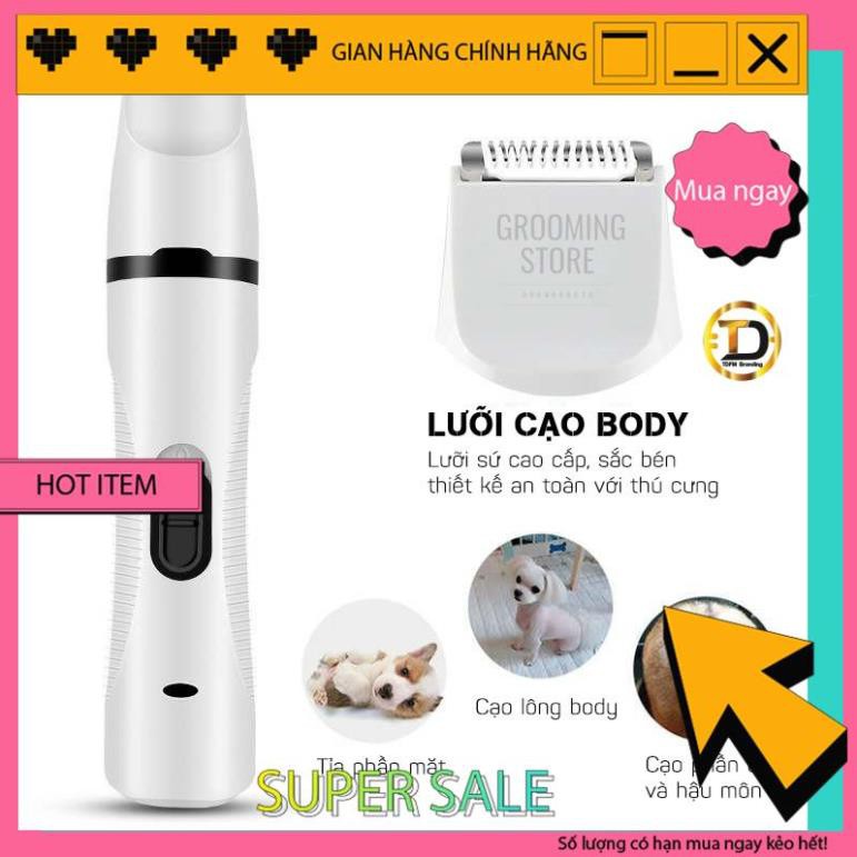 (BZ-801) Tông đơ cắt lông chó mèo 3in1 - cạo bàn chân - cắt tỉa - mài móng - Grooming Store