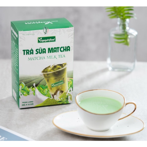 Trà sữa Matcha VINANUTRIFOOD, Hộp 20g x 12 gói