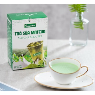 Trà sữa matcha vinanutrifood, hộp 20g x 12 gói