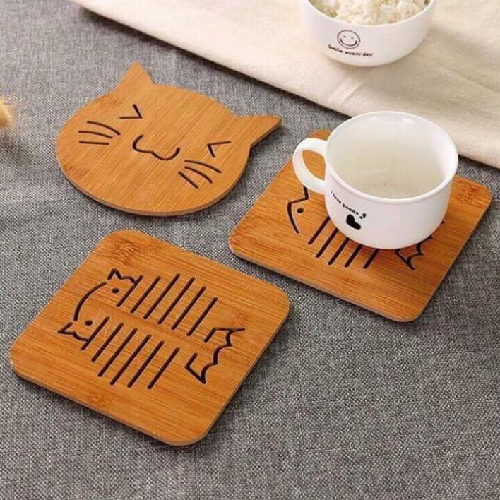 Miếng Lót Nồi Cách Nhiệt Gỗ Ép Hình Ngộ Nghĩnh