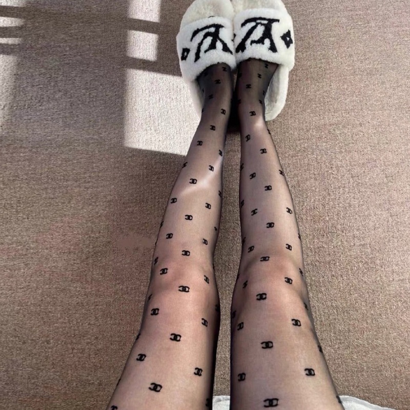 Xiangbao Quần Tất Mỏng Mùa Xuân Hè Co Giãn Họa Tiết Chữ Thăng Hoa Vintage Harajuku Quyến Rũ Cho Nữ