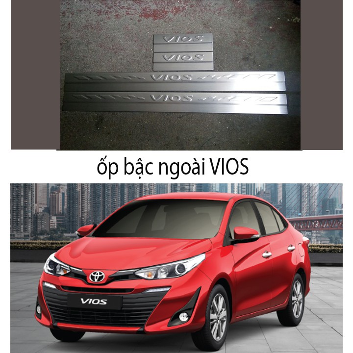 Ốp Bậc Ngoài Inox Xe Vios 2014 đến 2021