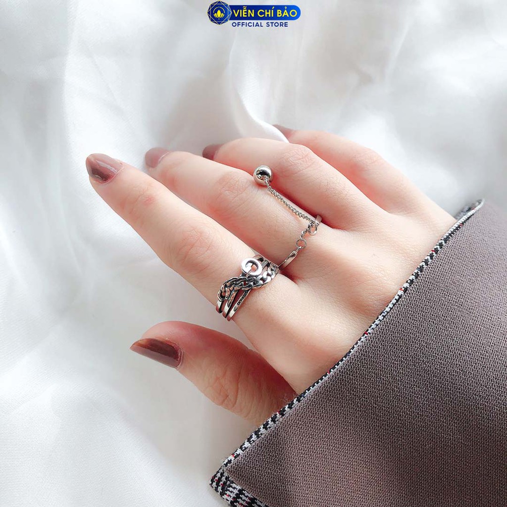 Nhẫn bạc nữ họa tiết Mặt cười chất liệu bạc Thái s925 thời trang phụ kiện trang sức nữ Viễn Chí Bảo