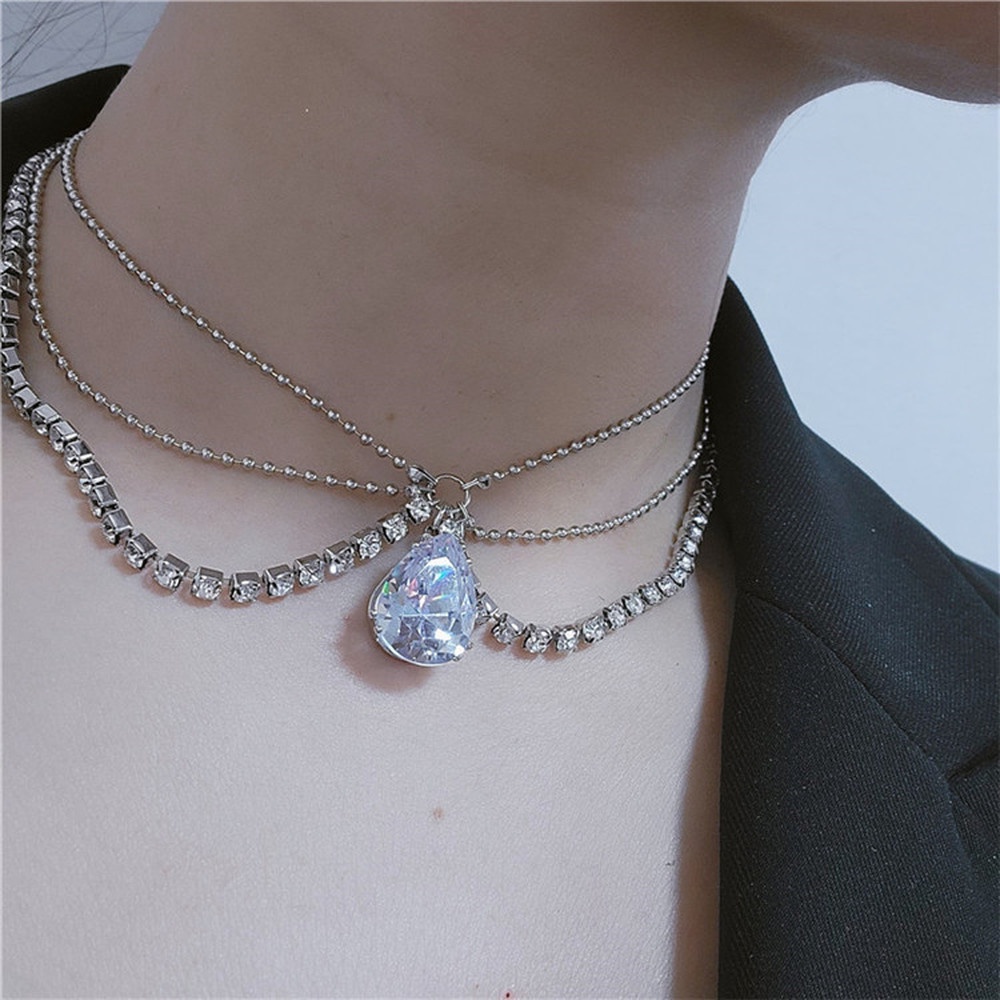 Vòng cổ Ngắn Đính Đá Lấp Lánh