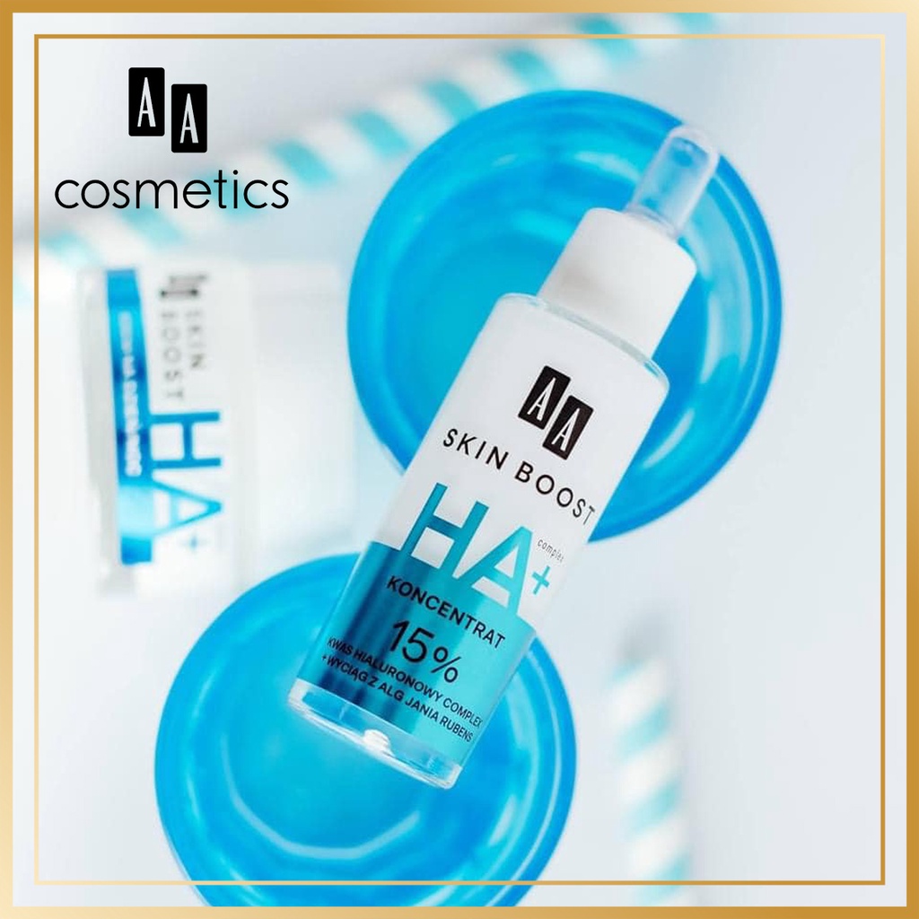 [MỸ PHẨM CHÂU ÂU CHÍNH HÃNG] Serum cấp ẩm và căng mịn da AA Skin Boost HA+ Concentrate của AA COSMETICS Ba Lan