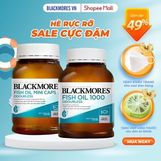 Combo viên uống dầu cá khử mùi blackmores odourless fish oil 1000mg 400 viên và odourless fish oil 1000mg mini 400 viên
