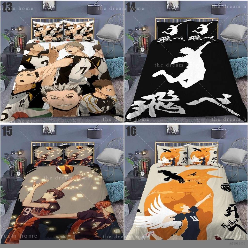 Bộ Chăn Ga Và Vỏ Gối 3 Trong 1 In Hình Nhân Vật Anime Haikyuu
