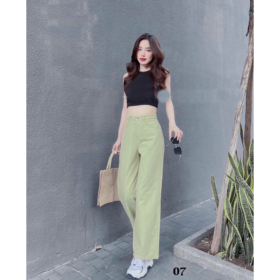 QUẦN KAKI ỐNG SUÔNG NỮ LƯNG CAO LAI CUỐN MÀU XANH BƠ SIÊU PHÁ CÁCH ĐỈNH CAO LẠ MẮT HADI NGẦU BÁ CHÁY