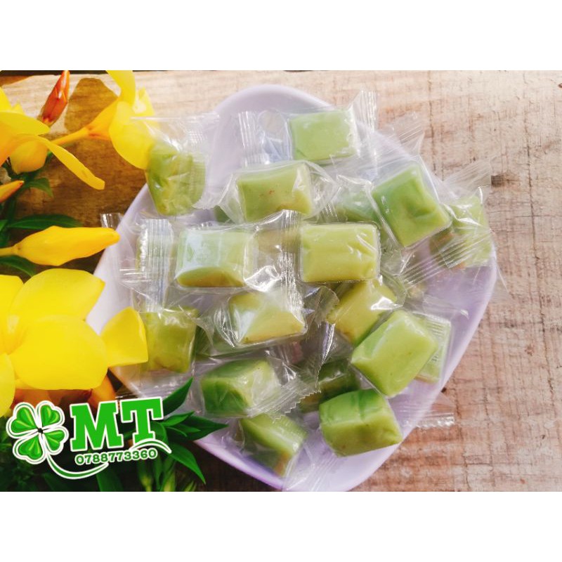 Kẹo dừa dẻo lá dứa 500g (100%màu tự nhiên của lá dứa)