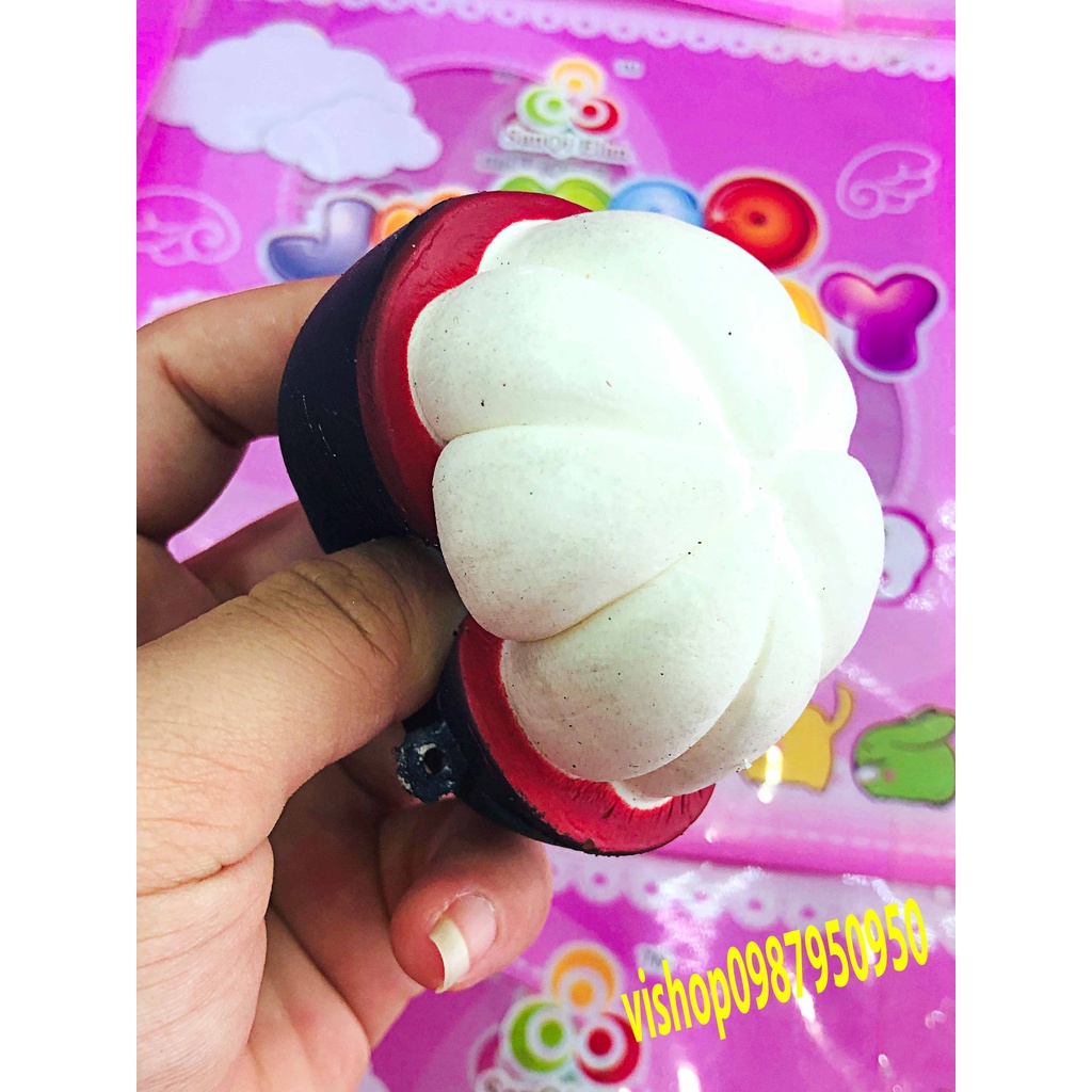 Squishy Lớn JUMBO Hình quả măng cụt Đồ Chơi Xốp Giảm Stress Hình mềm mịn dễ Thương đàn hồi Cho Bé