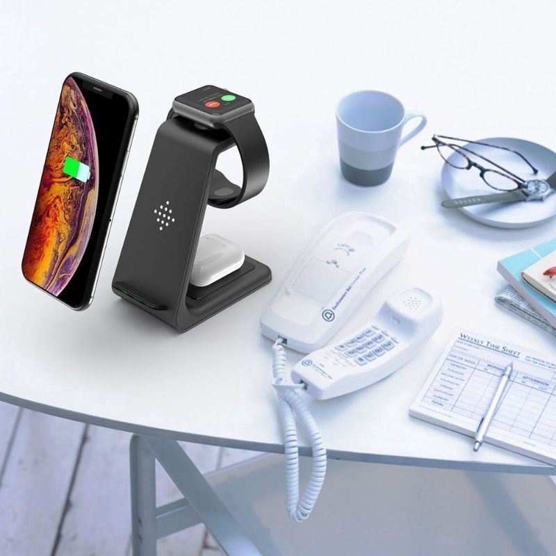 Đế sạc không dây 3 in 1/ Dùng cho đồng hồ, điện thoại/PHUKIEN QN 95