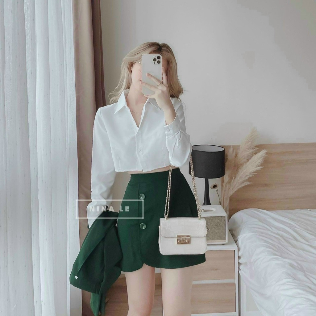SÉT BỘ BA MÓN ÁO KHOÁC VEST SƠ MI KÈM NƠ VÀ CHÂN VÁY THIẾT KẾ SANG TRỌNG SIÊU XINH