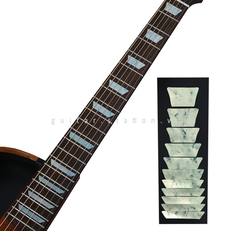 Miếng Dán Cần Đàn Guitar Giả Khảm – Sticker Inlay Guitar - Hoa Lá Full cần