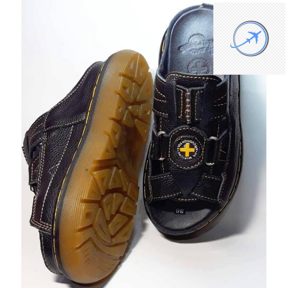 Dép Doctor Nam Quai Ngang Dr.Martens Da Bò Cao Cấp Đế Lót Da Bò Hàng VNSX 65D3