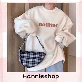Áo Sweater Basic Unisex Chất Nỉ Bông Chữ Nofilter
