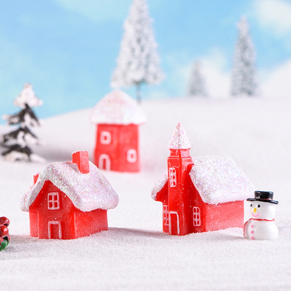 Ngôi nhà mini đóng tuyết xinh xắn trang trí tiểu cảnh