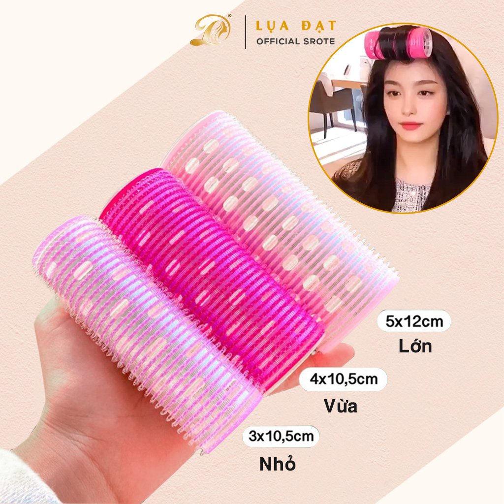 [Sỉ SLL] Lô Cuốn Tóc Hàn Quốc Lõi Nhôm 12cm siêu to tự dính uốn mái bay-Đủ Size Nhỏ-Vừa-Đại