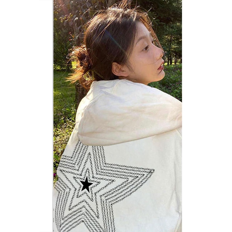 NRVP Áo Khoác Hoodie Tay Dài Dáng Rộng In Họa Tiết Phong Cách Hàn Quốc Dành Cho Nam Nữ