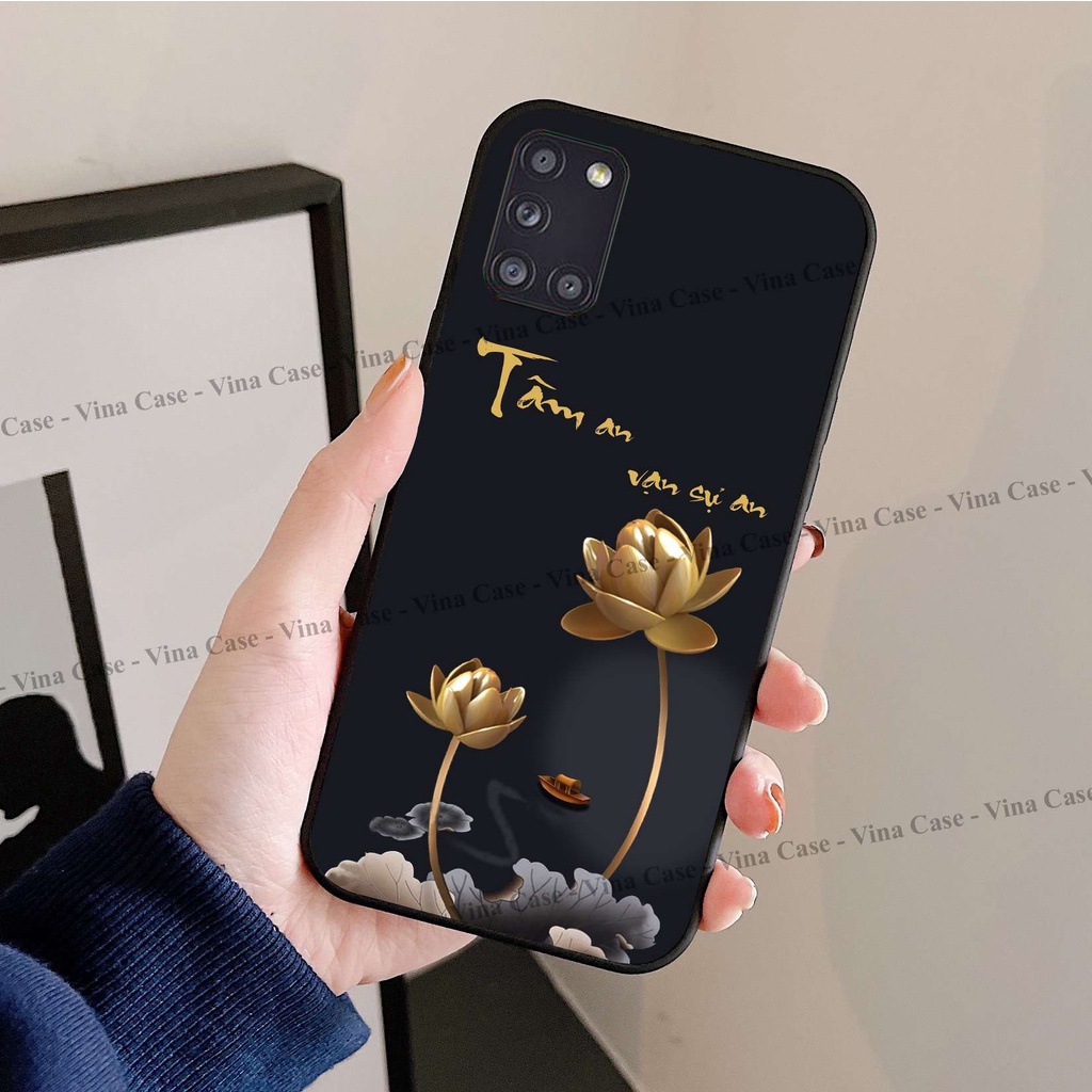 Ốp lưng kính 3D cho Samsung A31 - Samsung A51 - Samsung A71 - Samsung M31 - Samsung M51 - Samsung M52 in hình Bông Sen