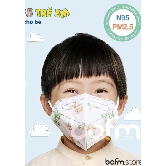 [TPHCM] Hộp 10 cái khẩu trang N95 KID đủ hình 6-12 tuổi