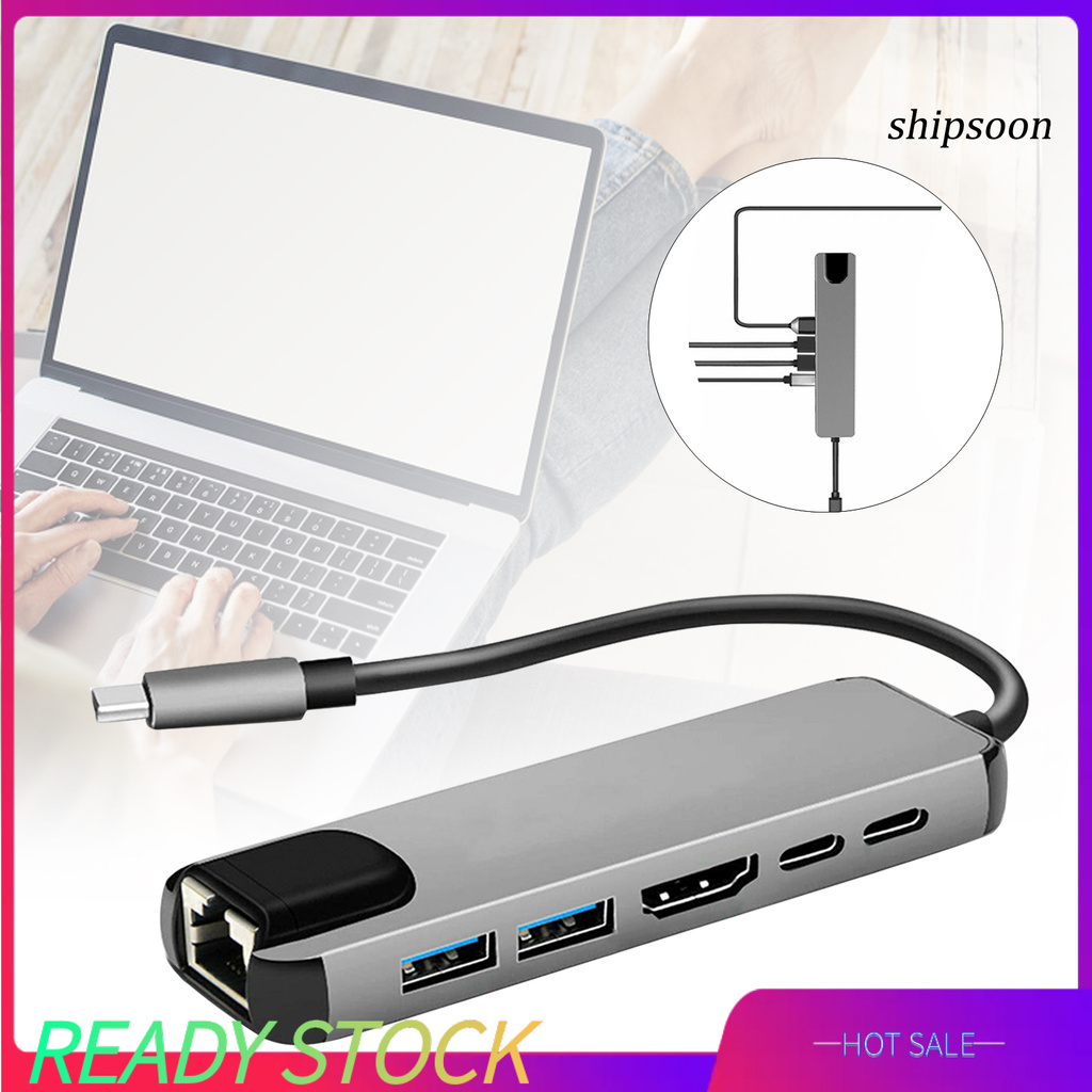 Bộ Chuyển Đổi Usb-C Hub 6 Trong 1 Type-C 4k Hdmi-Compatible Rj45 Ethernet Lan Cho Nintendo Switch