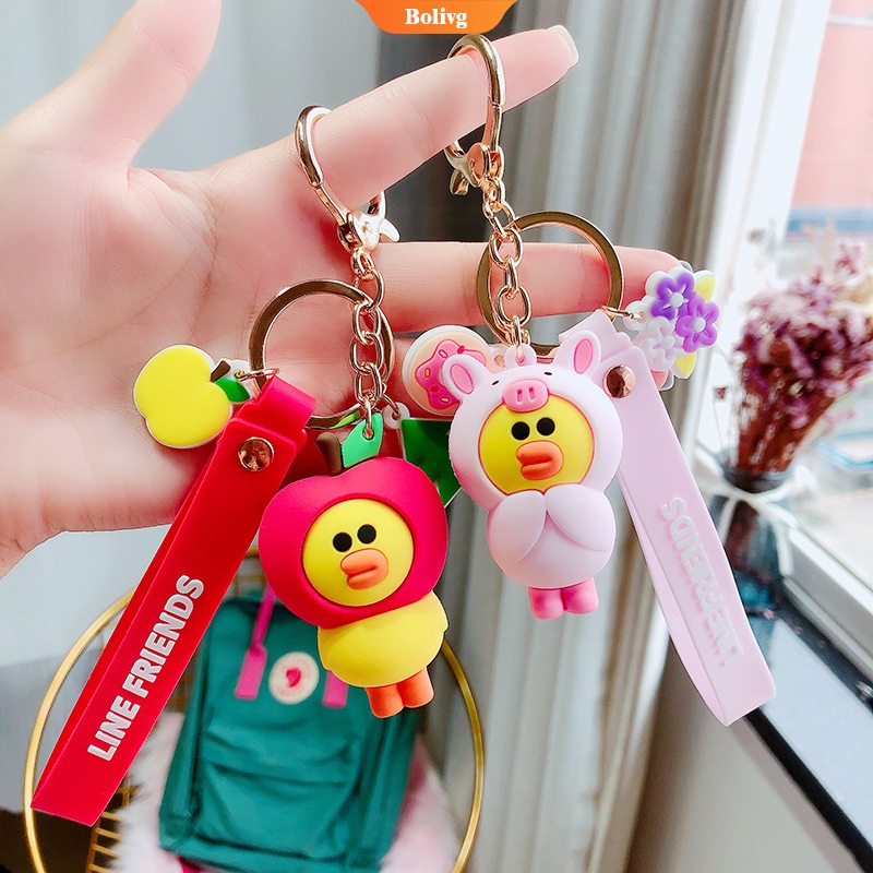 LINE FRIENDS Móc khóa nhựa hình gấu nâu Sally chất lượng cao