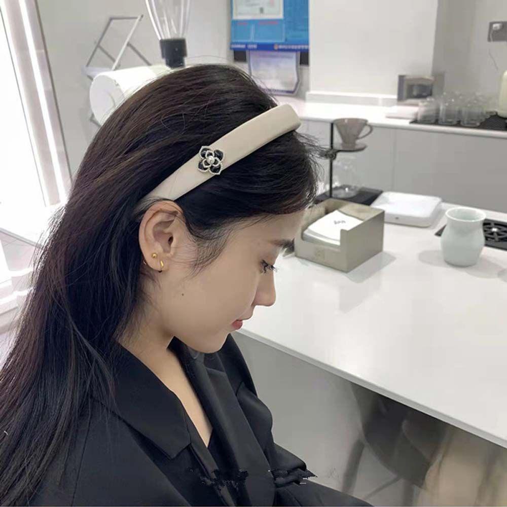 Băng Đô Cài Tóc Bằng Xốp Đính Hoa Trà Lấp Lánh Kiểu Hàn Quốc Thời Trang Mùa Hè Cho