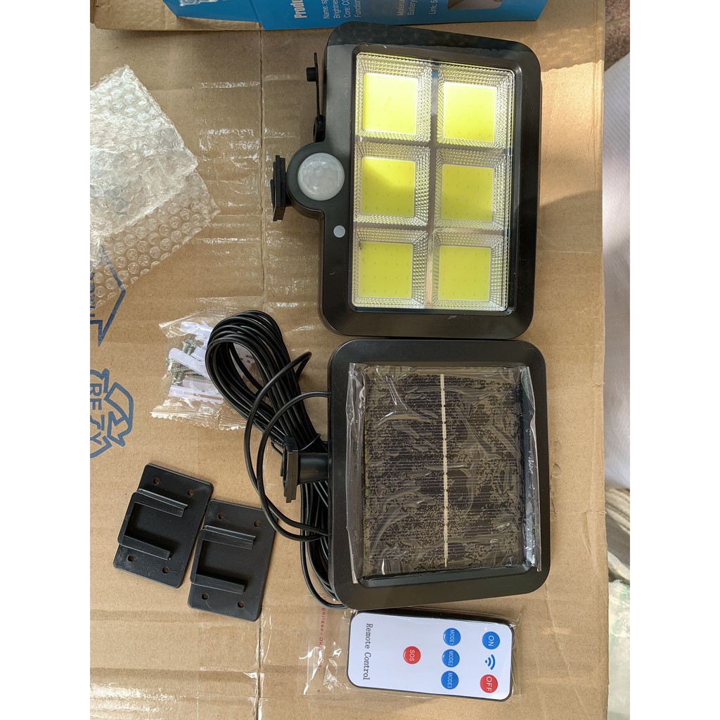 [120 LED] Đèn Led Năng Lượng Mặt Trời cảm biến chuyển động 150W 120 mắt COB Ngắn