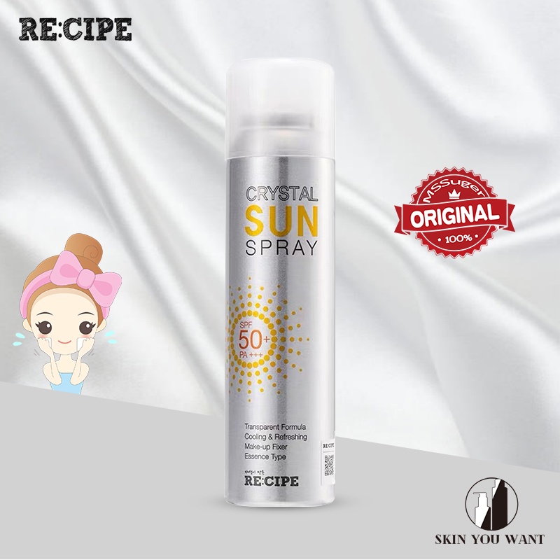 [HSD 2023] Xịt chống nắng Hàn Quốc [ RECIPE CRYSTAL SUN SPRAY SPF 50 + PA+++ ] 150ml