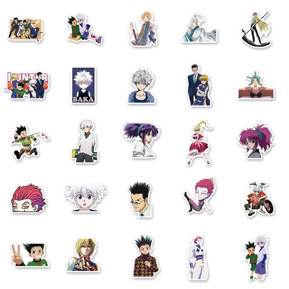 Set 10/25/50 miếng dán trang trí PVC chống nước hình Anime HUNTER X HUNTER