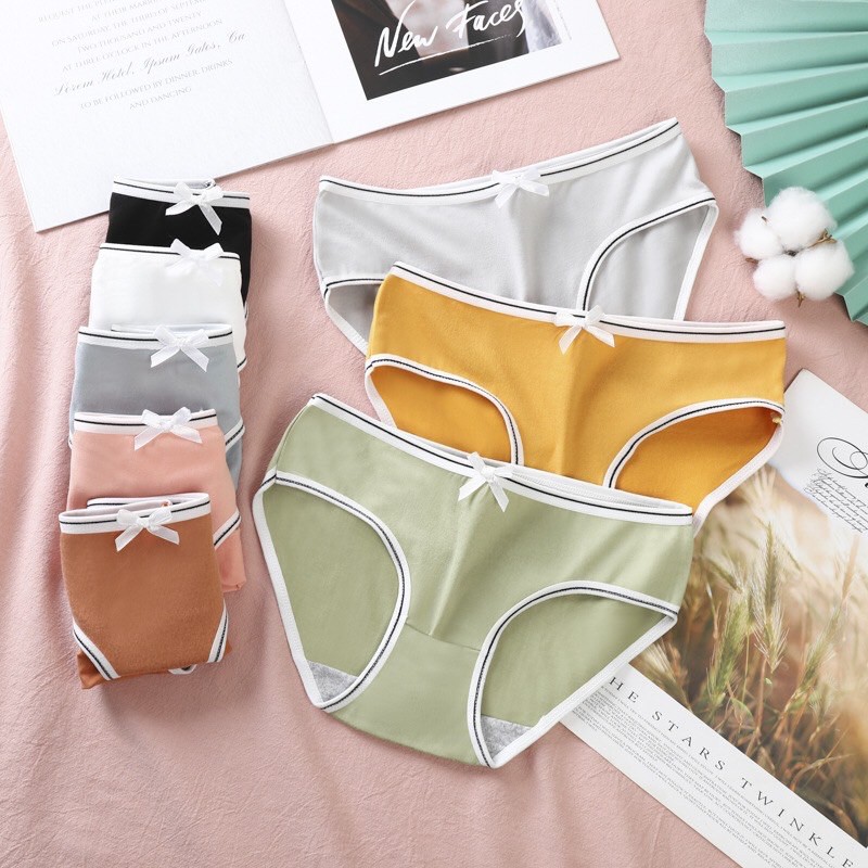 Quần Lót Nữ Cotton Kháng Khuẩn 100% Viền Nơ Giữ Xinh 032