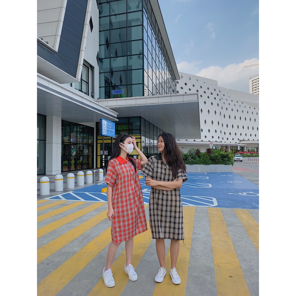 Váy kẻ suông cổ polo Honeydays VB114 LOLLIE STUDIO