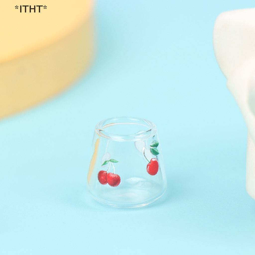 Bộ 4 Ly Thủy Tinh Trong Suốt Dùng Trang Trí Nhà Búp Bê Tỉ Lệ 1 / 12