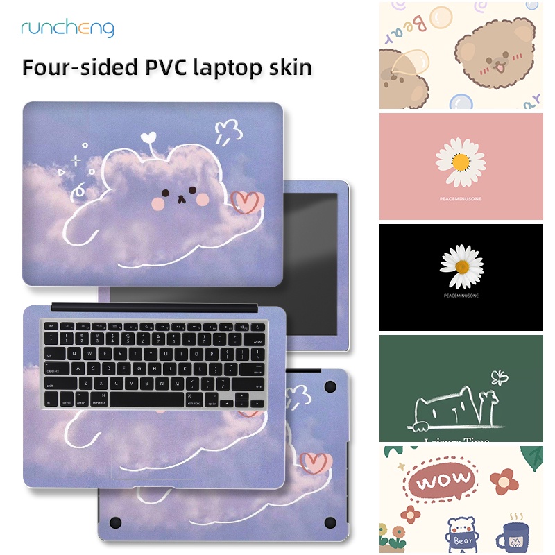 Miếng Dán Hình Pikachu 4 Mặt DIY Trang Trí Laptop Cho MacBook Dell HP Lenovo Acer Asus 13.3/14/15.6/17 Inch