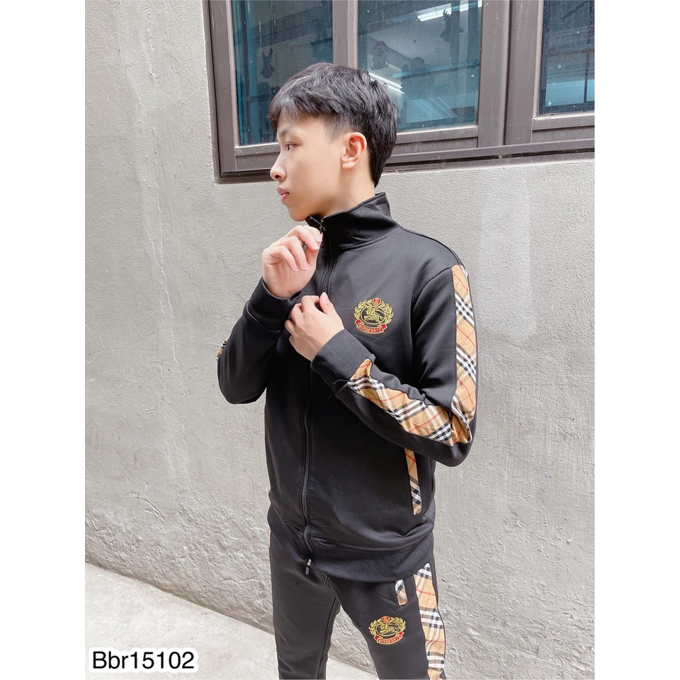 Bộ Quần Áo Nỉ BBR Nam Kẻ Vàng Cực Đẹp - Set BBR Nam Thêu Logo Cực Chất