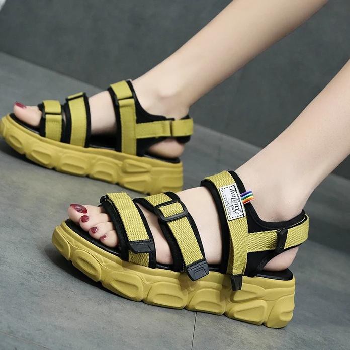 Giày Sandal Đế Xuồng Phong Cách Hàn Quốc Y3