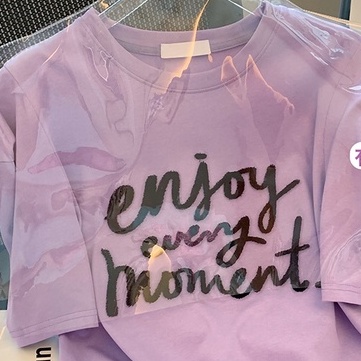 Áo thun ZHELIHANGFEI ngắn tay dáng rộng thêu chữ cá tính thời trang dành cho nữ