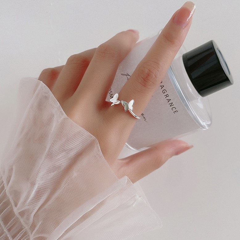 Nhẫn nữ nhẫn bạc s925 hình đôi bướm buterfly Cá jewelry NB146